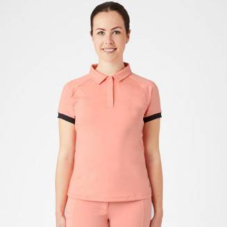 Koszulka polo damska HORZE, Laura Wiosna - Lato 2022 - kolor różowy - peach amber pink / PAPI