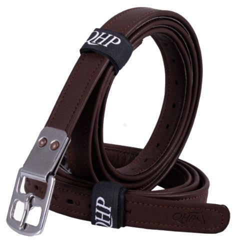 Strzemiona QHP ULTRA STRONG skórzane - dark brown.