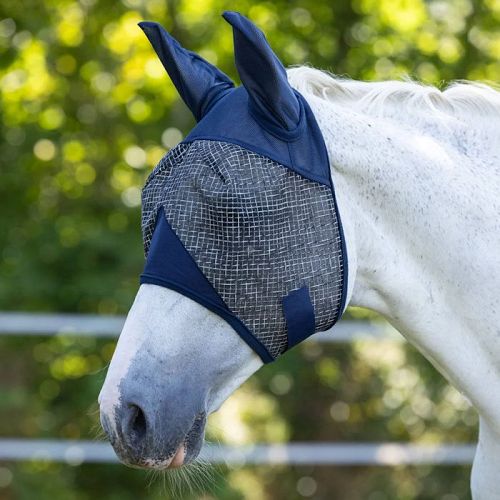 Fly Mask COVALLIERO with UV Protection, navy