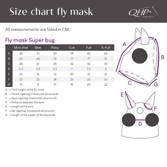 Fly Mask for Horses QHP Super Bug, Grey / 5344 - 2