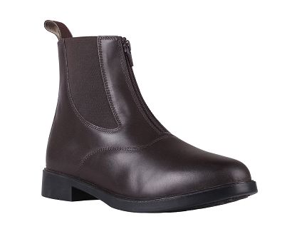 Sztyblety skórzane z zamkiem z przodu, QHP Manilla, czarne / 7067