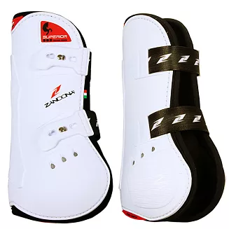 E2130 ZANDONA Superior Air Tendon - Ochraniacze sportowe zapinane na kołki -  przód - białe + czerwone logo