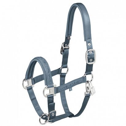 Headcollar ESKADRON Mattgloss Jewel Double Pin, Steel Blue / 420175