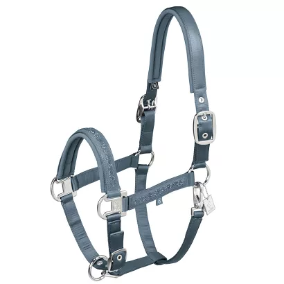 Headcollar ESKADRON Mattgloss Jewel Double Pin, Steel Blue / 420175