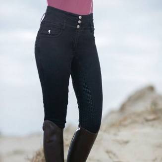 HKM Bryczesy damski VELLUTO jeansowe z pełnym silikonowym lejem, kolekcja CM Velluto / 11013