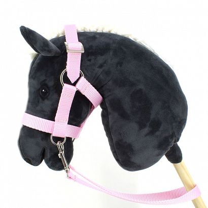 Halter-bridle HOBBY HORSE with reins, light pink