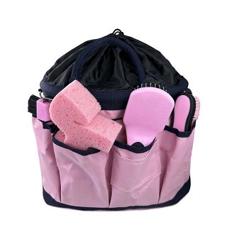 Large Grooming Bag for Horse Care, Pink with Navy Strap/  1861 - 2