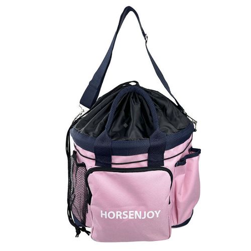 Large Grooming Bag for Horse Care, Pink with Navy Strap/  1861