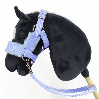 Halter-bridle HOBBY HORSE, lined with fur, with reins, blue