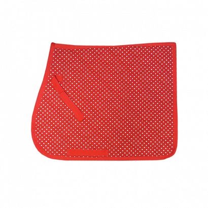 Cotton saddle pad VS Pony MUSTANG , red with white dots / 3019