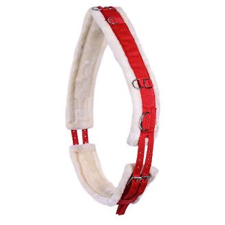 QHP Pas do lonżowania podszyty futrem / 3132 - bright red