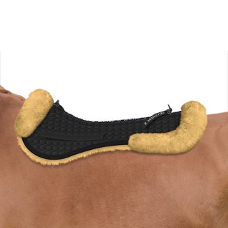 Sheepskin Jumping Half Pad MATTES with Pommel,  Cantle Trim and Saddle_fix system / 1124 - 2