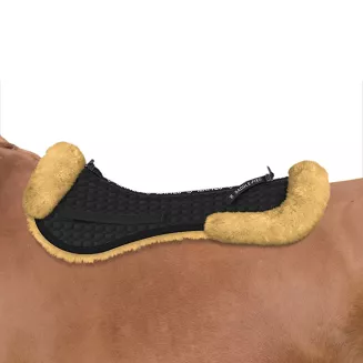 Sheepskin Jumping Half Pad MATTES with Pommel,  Cantle Trim and Saddle_fix system / 1124 - 2