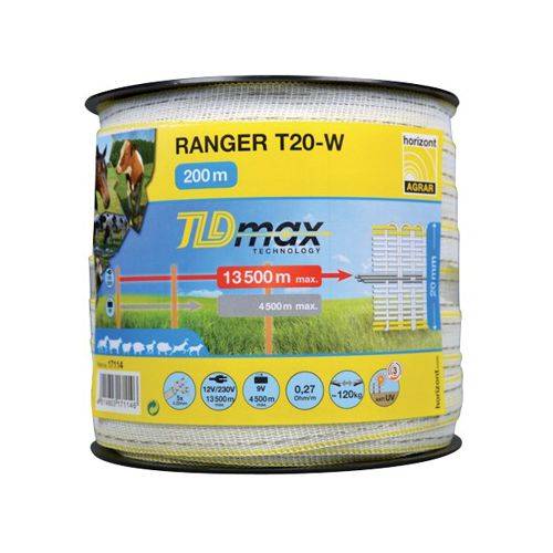Taśma do ogrodzenia elektrycznego HORIZONT ROLOS Ranger T20-W TLD 200m x 20mm / 17114