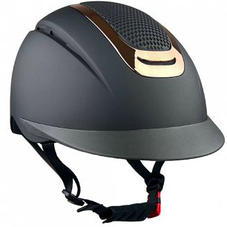 Kask jeździecki - Saphire, z atestem VG-1 / 222004 - kolor czarny / różowe złoto - black /  Rose Gold