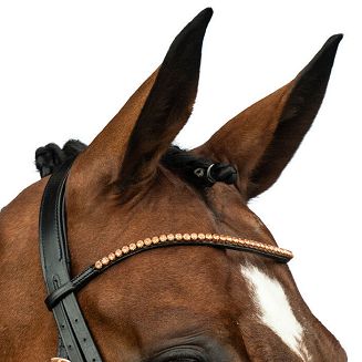 Ogłowie skórzane HKM Rosegold Glamour, nachrapnik kombinowany / 12958 - 2