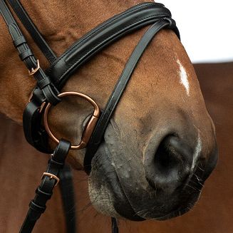 Ogłowie skórzane HKM Rosegold Glamour, nachrapnik kombinowany / 12958 - 3