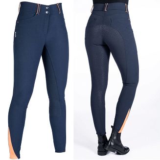 Szeroki, usztywniony gumą, wygodny pas, od wewnątrz z silikonowym napisem KEEP IT ACTIVE - zapobiegającym zsuwaniu się bryczesów 