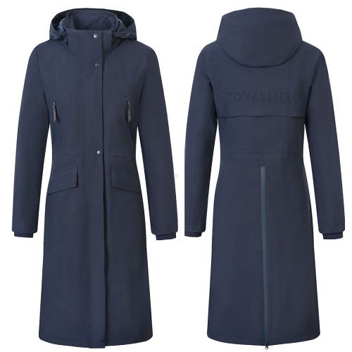 Płaszcz jeździecki przeciwdeszczowy COVALLIERO. Kolor Dark Navy - granatowy
