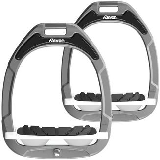 FLEX-ON Strzemiona SAFE-ON - inclined grip- silver grey , biała wkładka bez kolców, biały elastomer