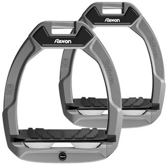 FLEX-ON Strzemiona SAFE-ON - inclined grip- silver grey , czarna wkładka bez kolców, biały elastomer