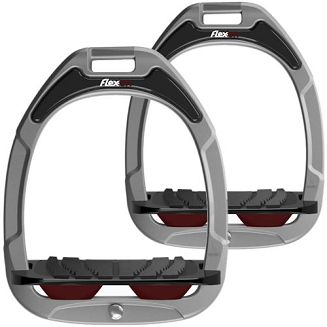 FLEX-ON Strzemiona SAFE-ON - inclined grip- silver grey , czarna wkładka bez kolców, bordowy elastomer