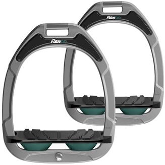 FLEX-ON Strzemiona SAFE-ON - inclined grip- silver grey , czarna wkładka bez kolców, ciemnozielony elastomer