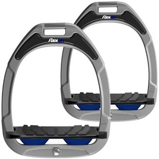 FLEX-ON Strzemiona SAFE-ON - inclined grip- silver grey , czarna wkładka bez kolców, granatowy elastomer