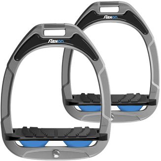 FLEX-ON Strzemiona SAFE-ON - inclined grip- silver grey , czarna wkładka bez kolców, niebieski elastomer