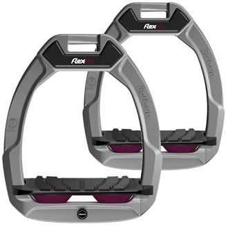 FLEX-ON Strzemiona SAFE-ON - inclined grip- silver grey , czarna wkładka bez kolców, śliwkowy elastomer