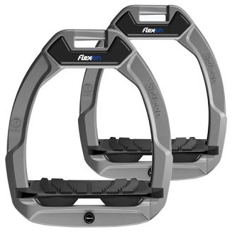 FLEX-ON Strzemiona SAFE-ON - inclined grip- silver grey , czarna wkładka bez kolców, czarny elastomer 