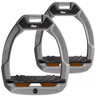FLEX-ON Strzemiona SAFE-ON - inclined grip- silver grey , czarna wkładka bez kolców, brązowy elstomer