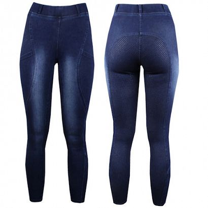 Bryczesy leginsy damskie NC, Jeans z pełnym silikonowym lejem