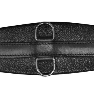 Anatomical Leather Girth NC with Elastic on One Side – Black - 2