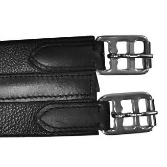 Anatomical Leather Girth NC with Elastic on One Side – Black - 3