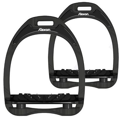 FLEX-ON Aluminium stirrups inclinet ULTRA GRIP black