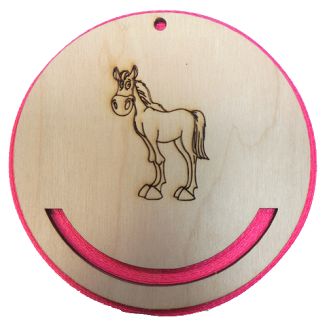 Łapacz snów do samodzielnego wykonania - koń rysunkowy / neonowy róż