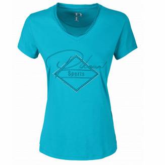 T-shirt  PIKEUR YVA - damska, jeździecka koszulka bawełniana / 523200 caribbean sea