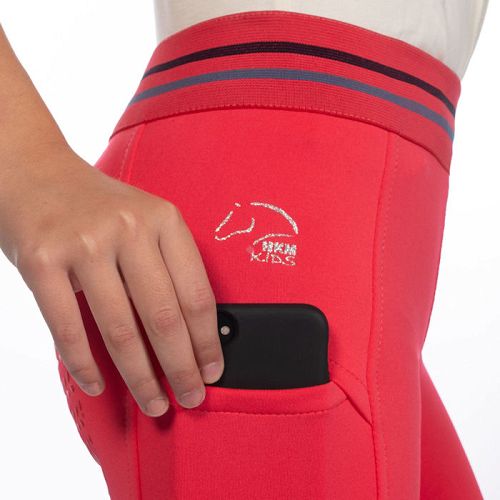 Bryczesy - legginsy dziecięce HKM Aymee z pełnym silikonowym lejem- Pink / 14751