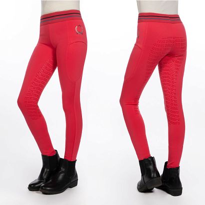 Bryczesy - legginsy dziecięce HKM Aymee z pełnym silikonowym lejem- Pink / 14751