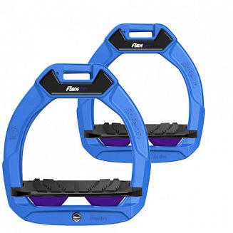 FLEX-ON Strzemiona SAFE-ON JUNIOR - inclined GRIP - niebieska ramka, czarna wkładka, fioletowy elastomer