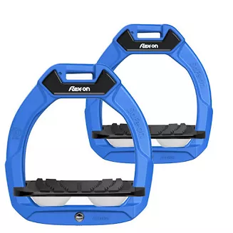 FLEX-ON Strzemiona SAFE-ON JUNIOR - inclined GRIP - niebieska ramka, czarna wkładka, biały elastomer