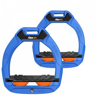 FLEX-ON Strzemiona SAFE-ON JUNIOR - inclined GRIP - niebieska ramka, czarna wkładka, pomarańczowy elastomer