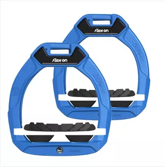 FLEX-ON Strzemiona SAFE-ON JUNIOR - inclined GRIP - niebieska ramka, biała wkładka, czarny elastomer