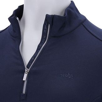 Delikatna, sportowa stójka zapinana na zamek.