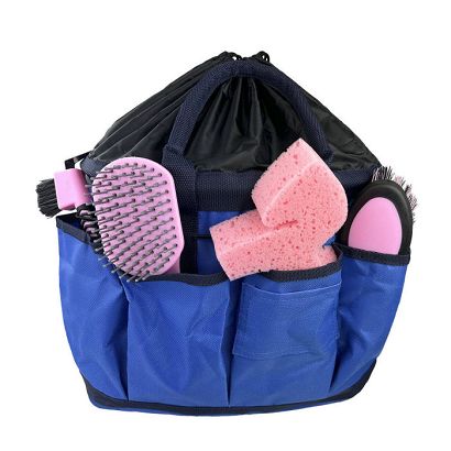 Large Grooming Bag for Horse Care Blue with Navy Strap/  1861