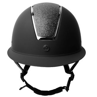 Kask jeździecki HORZE Monarch II Metallic Glitter Black, z szerokim daszkiem /CE EN 1384:2023 - 2