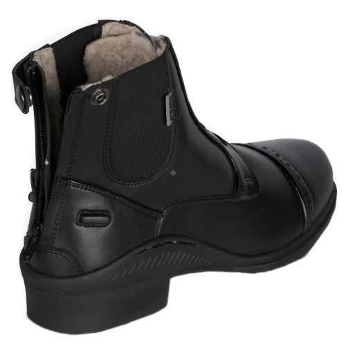 z tyłu zapinane na zamek błyskawiczny
zamek u góry zabezpieczony gumką zapinaną na nap