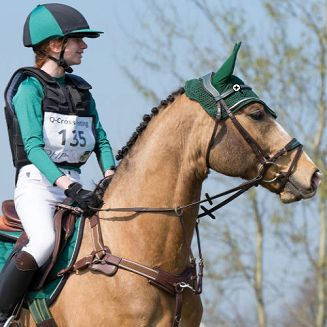 Napierśnik z wytokiem QHP Senda, pięciopunktowy, skórzano-elastyczny / 2155 Kolor brązowy