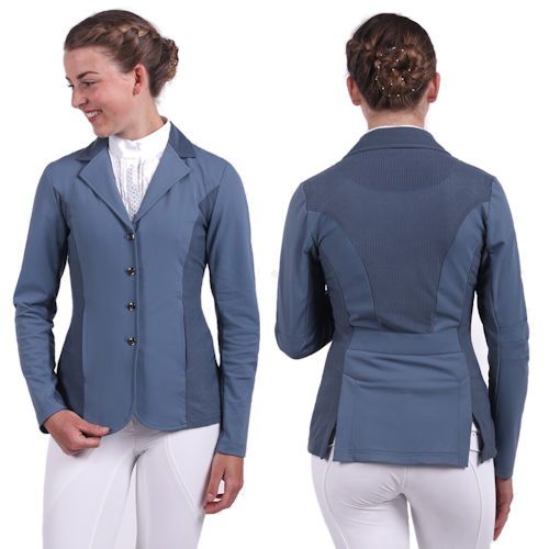 Rajtrok - frak skokowy, damski QHP Novèn
Kolekcja Lato 2022 / 8433 Kolor szaro-niebieski - Steel blue.